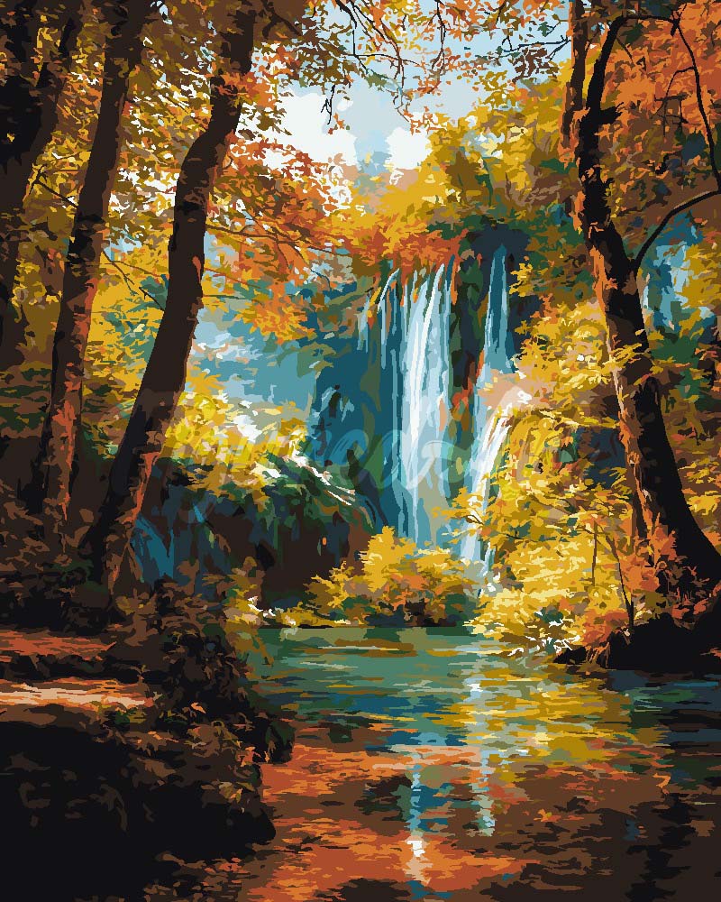 Peinture Par Numéros - Cascade D'Automne