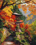 Peinture Par Numéros - Pagode Japonaise En Automne