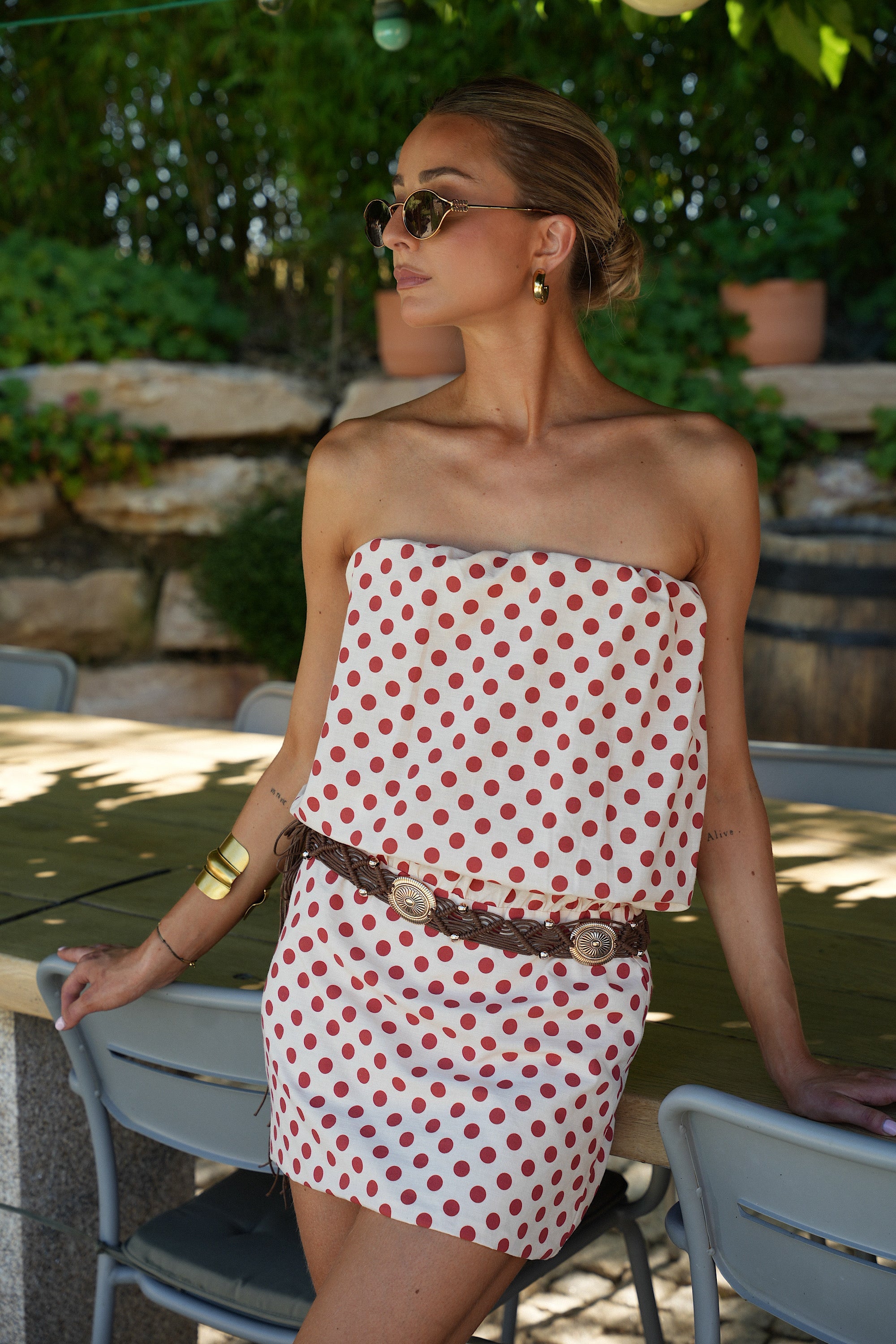 Robe Bustier Charlize - Rouge/Crème