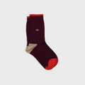 Chaussettes En Coton Peigné Square - Lie De Vin