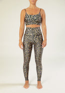 Legging Fleur Chakra Beige Et Violet
