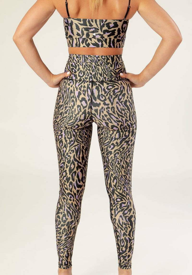 Legging Fleur Chakra Beige Et Violet
