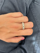 Bague Lágrima Oliva Plata