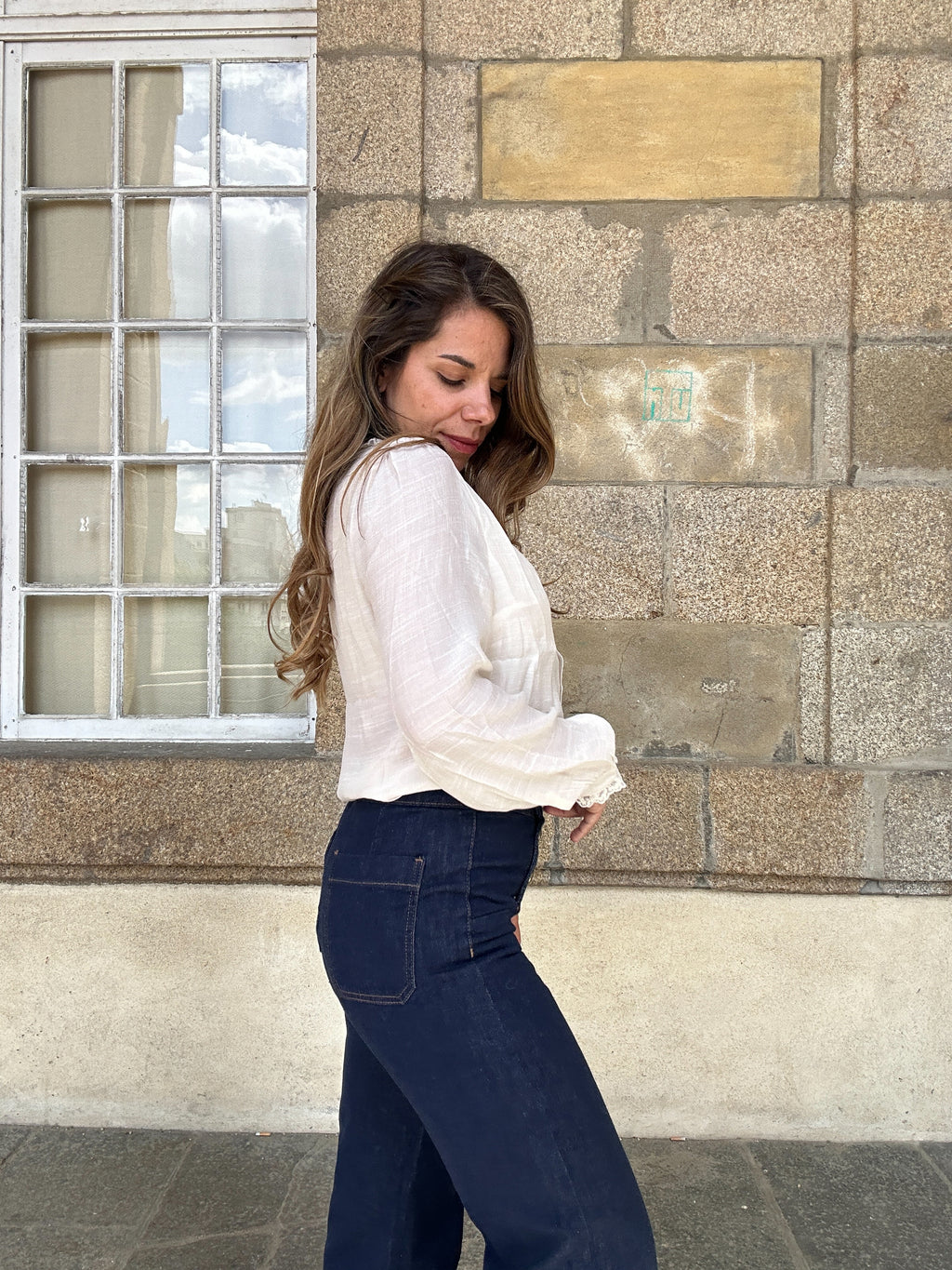 Victorine raw denim jeans