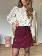Jupe En Velours Louisa Bordeaux