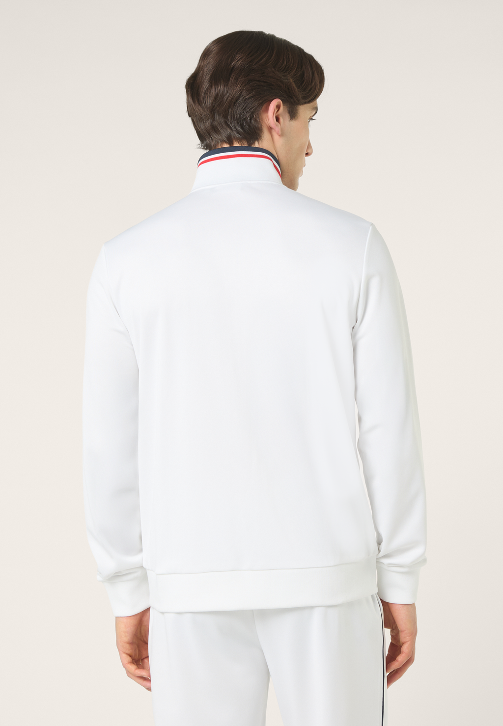 Classic Banded Track Jacket - Bright White-Iris Black