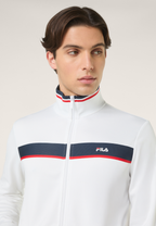 Classic Banded Track Jacket - Bright White-Iris Black