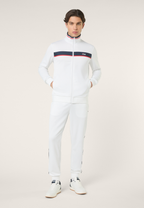 Classic Banded Track Jacket - Bright White-Iris Black