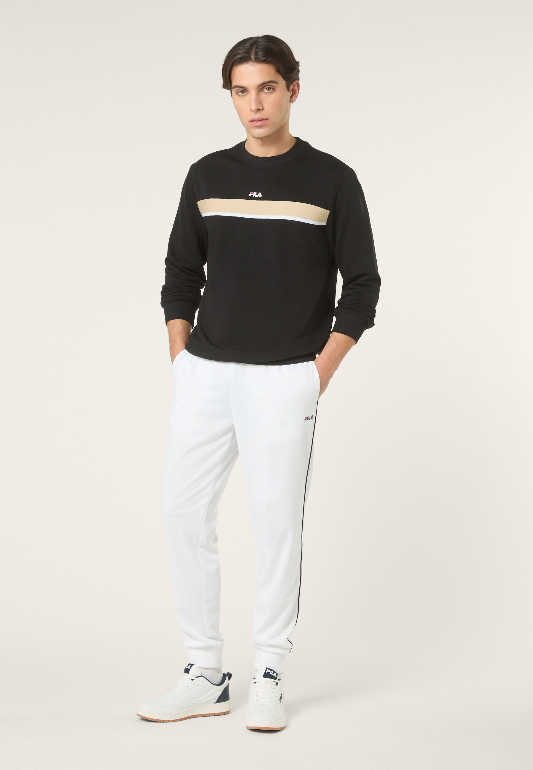 Pantalón deportivo clásico - Bright White-Iris Black