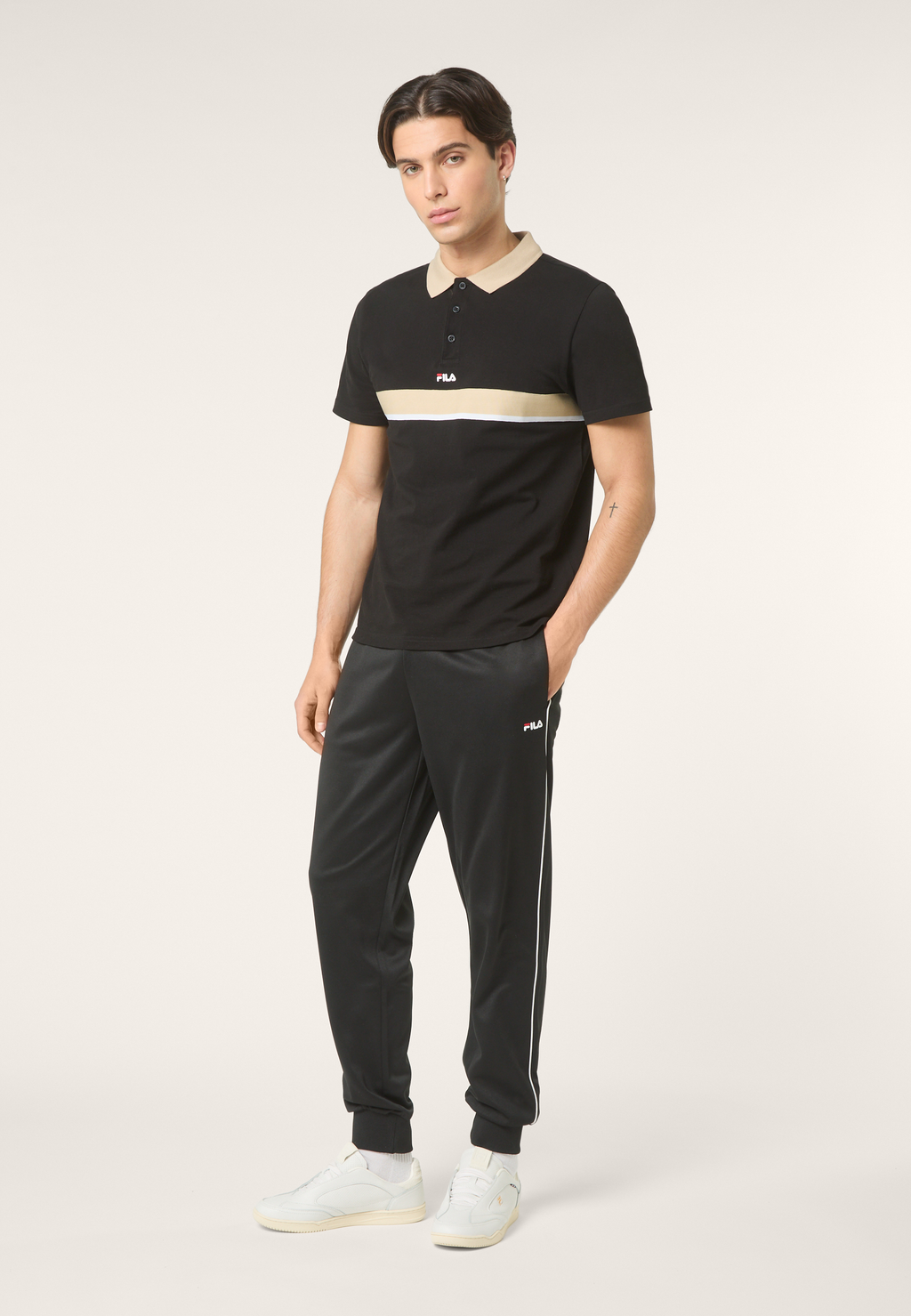 Pantalón deportivo clásico - Negro-Blanco brillante
