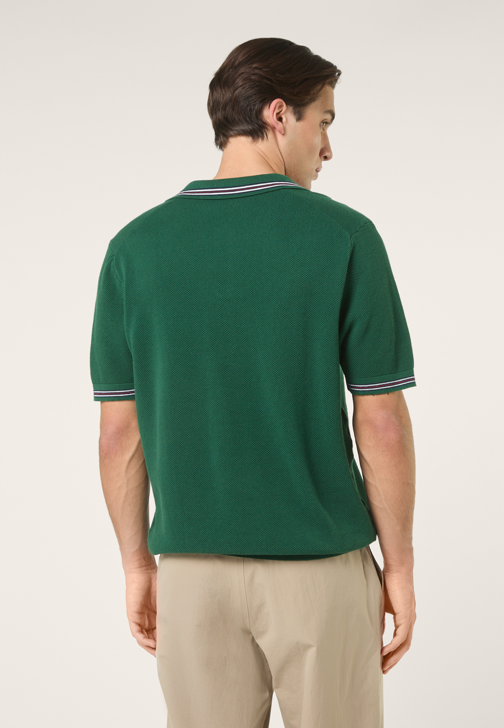 Polo De Punto Con Cuello Johnny Clásico - Verde Ramo
