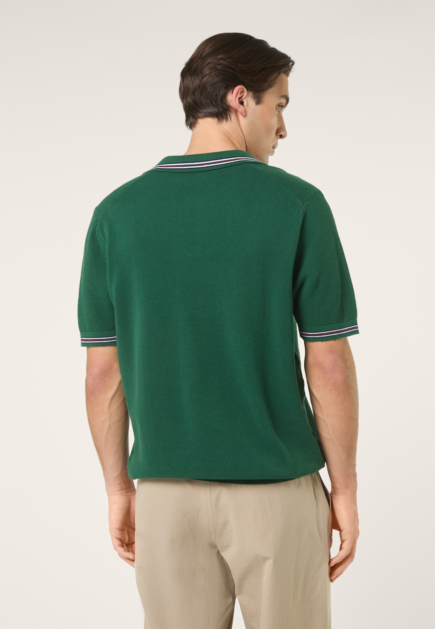 Polo De Punto Con Cuello Johnny Clásico - Verde Ramo