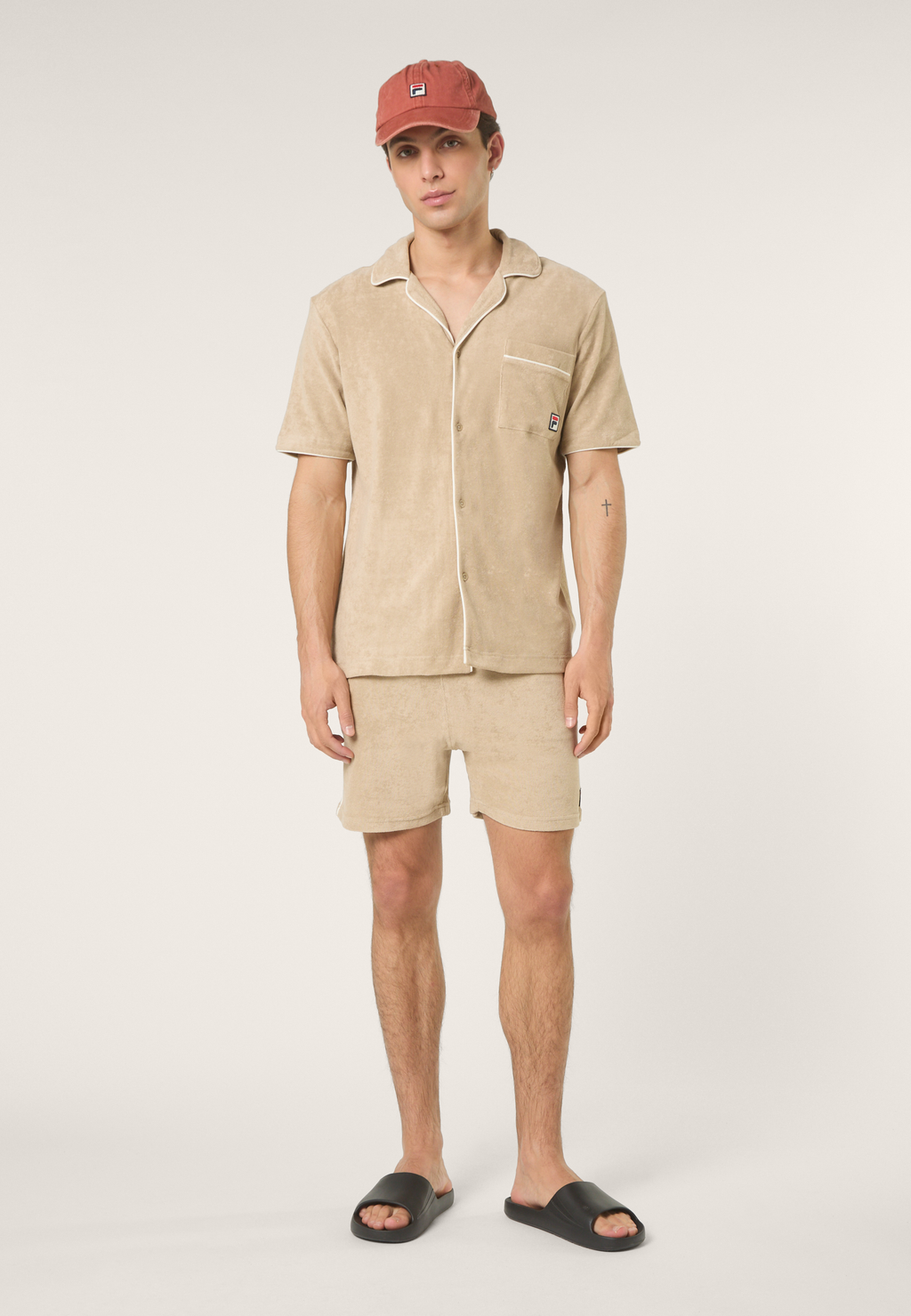 Shorts clásicos de rizo - Blanco pimienta