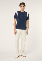 Classic Color-Block Terry T-Shirt - Iris Black-Egret