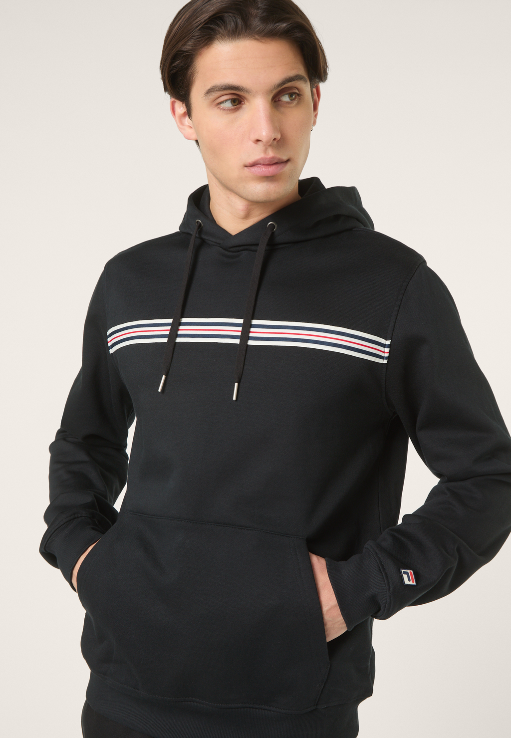 Hoodie À Bande Heritage Classique - Noir