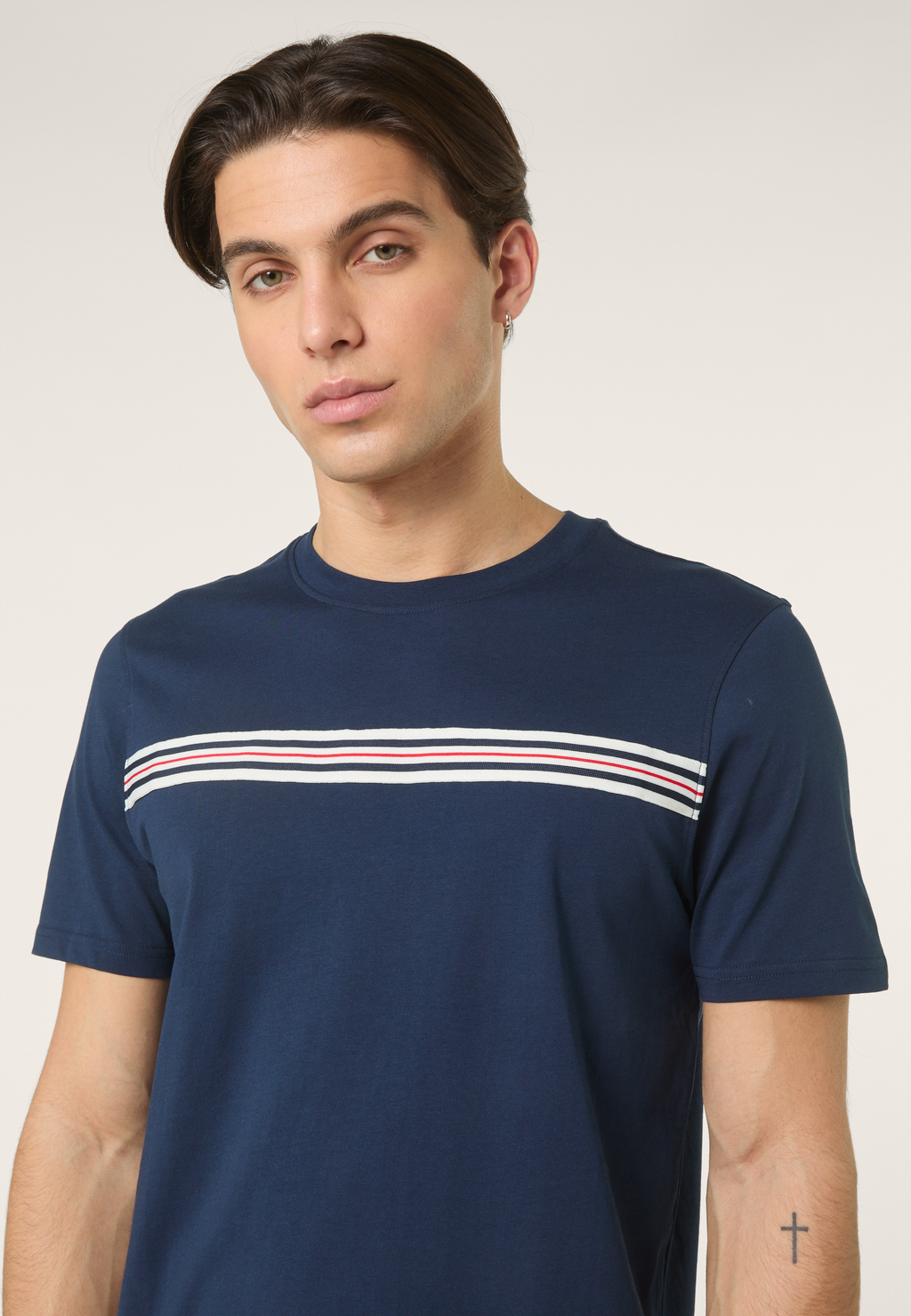 T-Shirt À Bande Heritage Classique - Iris Noir