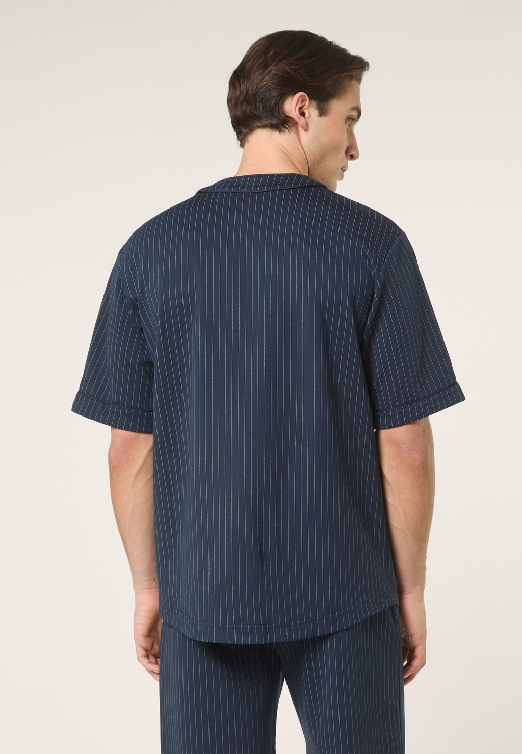 Camisa casual de béisbol a rayas - Iris Black / Egret Stripes