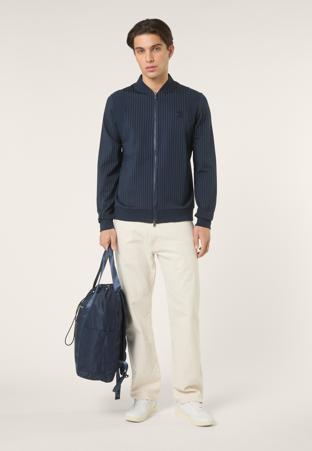 Chaqueta deportiva clásica con rayas diplomáticas - Iris Black / Egret Stripes