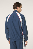 Veste De Survêtement Tissée Color-Block Décontractée - Iris Noir-Blanc Éclatant