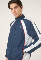 Veste De Survêtement Tissée Color-Block Décontractée - Iris Noir-Blanc Éclatant
