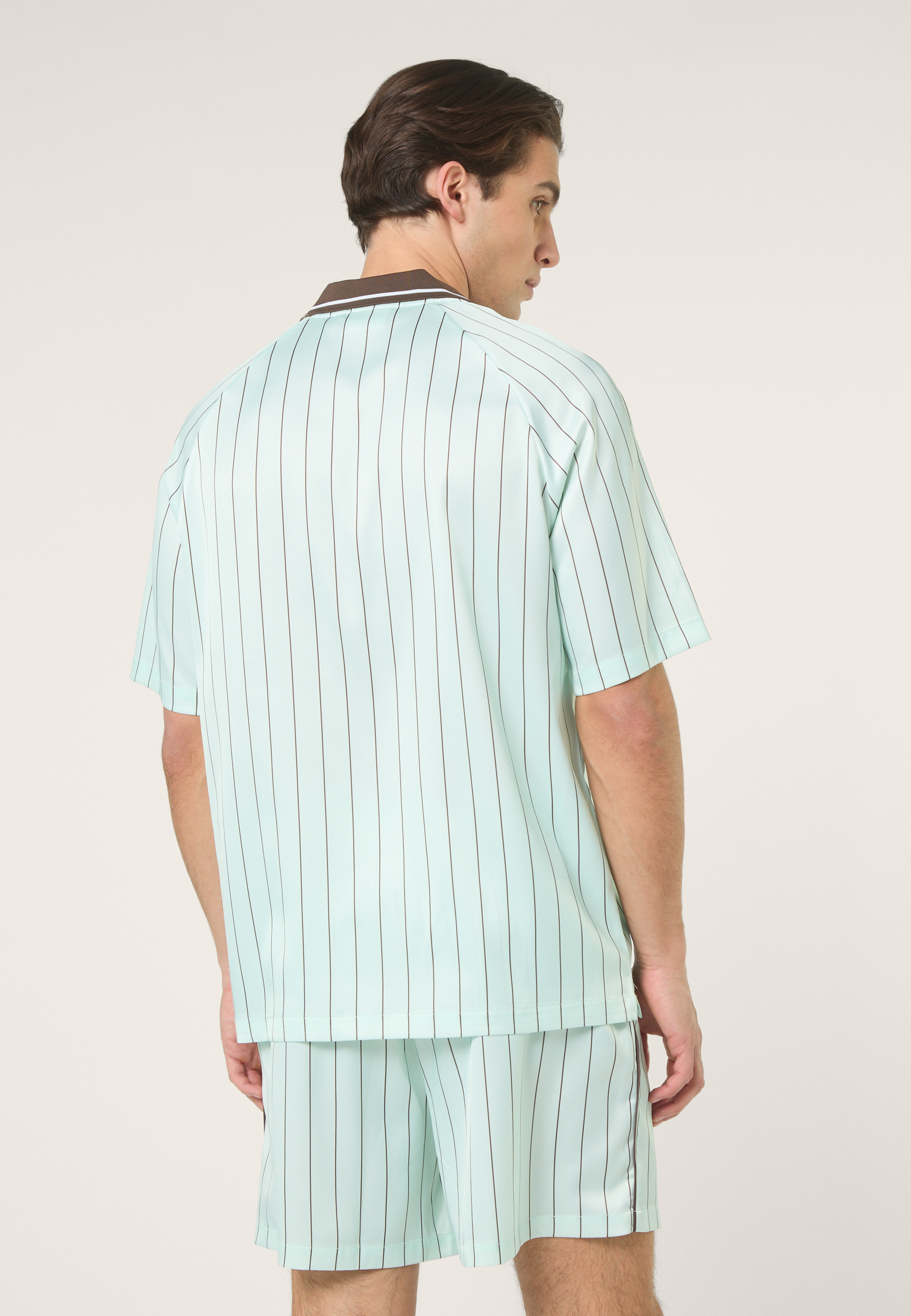 Camisa Holgada De Satén A Rayas - Mar Calmante / Rayas
