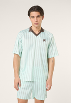 Camisa Holgada De Satén A Rayas - Mar Calmante / Rayas
