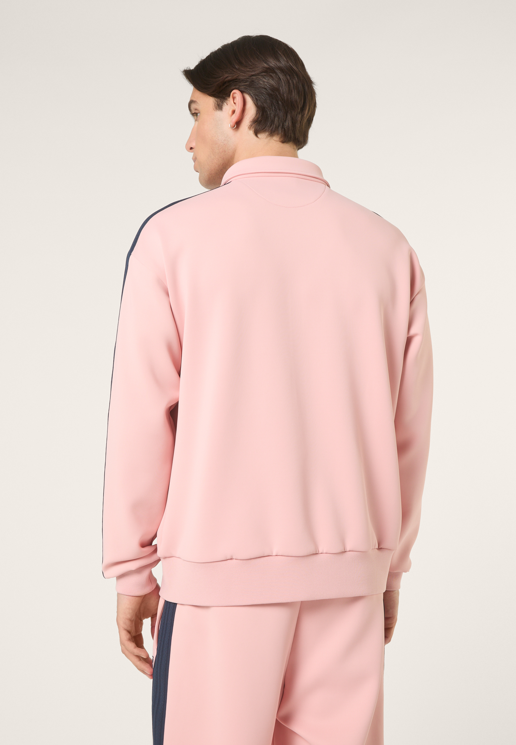 Veste De Survêtement À Bandes Décontractée - Rose Tendre