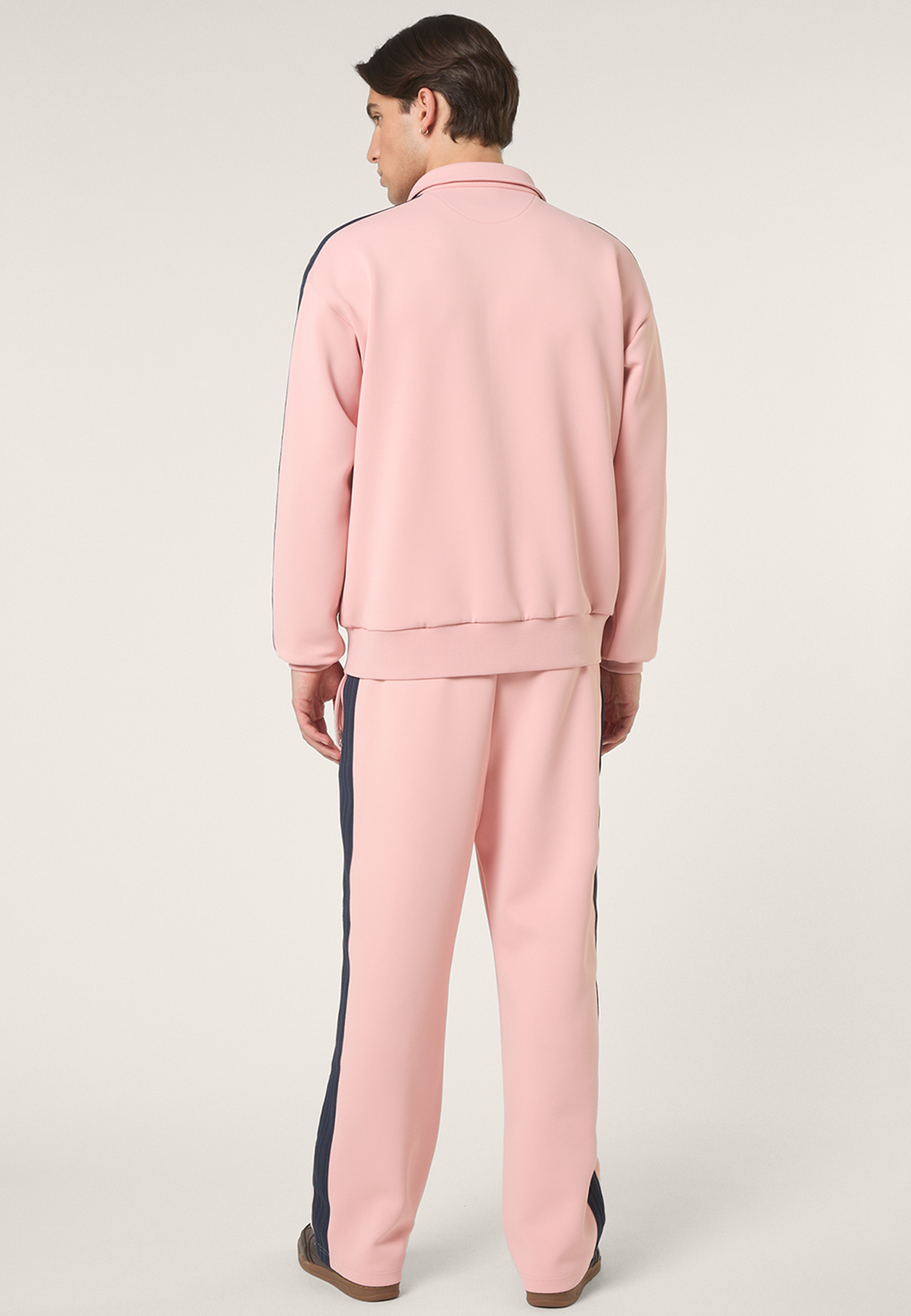 Pantalon De Survêtement À Bandes Décontracté - Rose Tendre