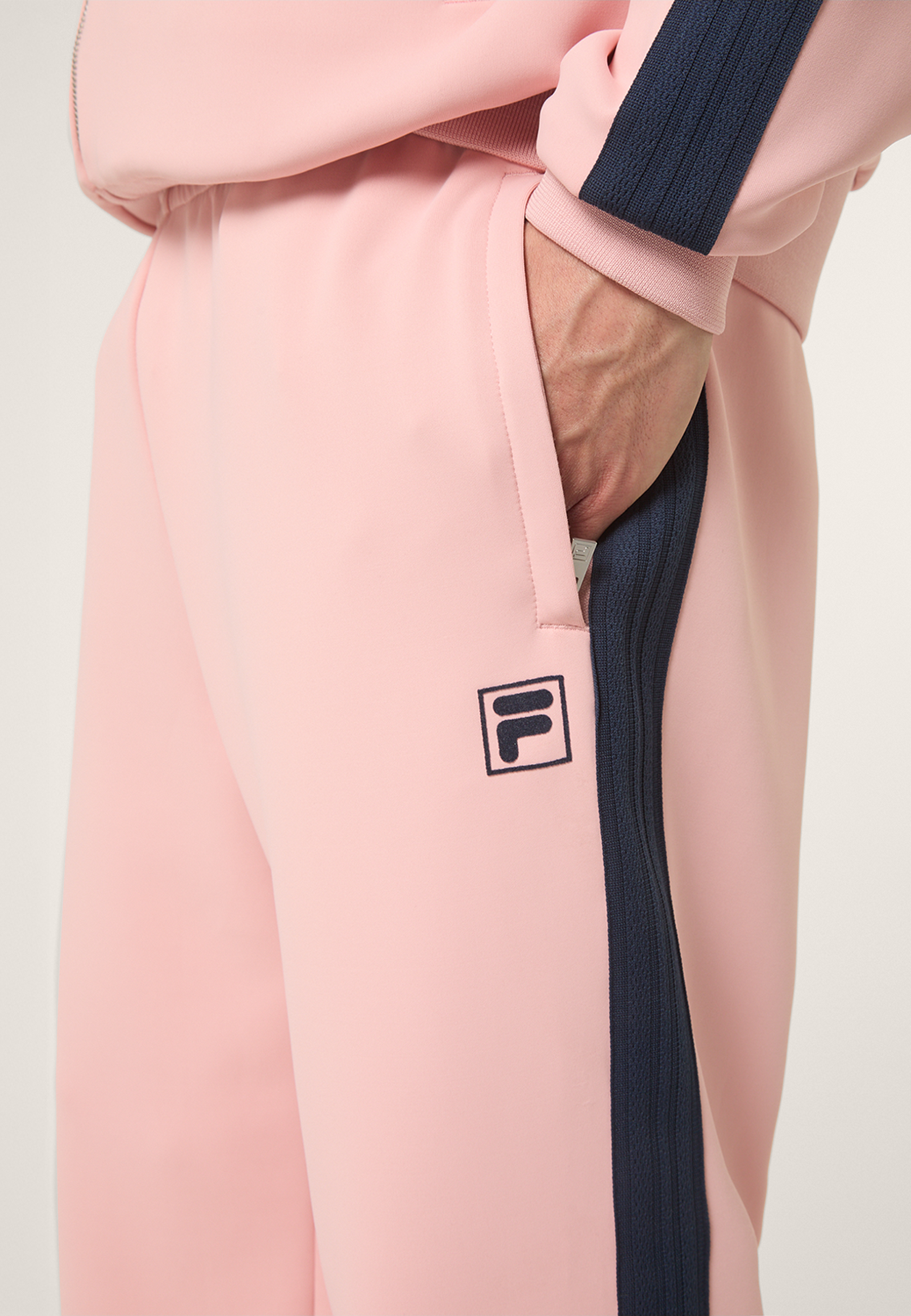 Pantalon De Survêtement À Bandes Décontracté - Rose Tendre