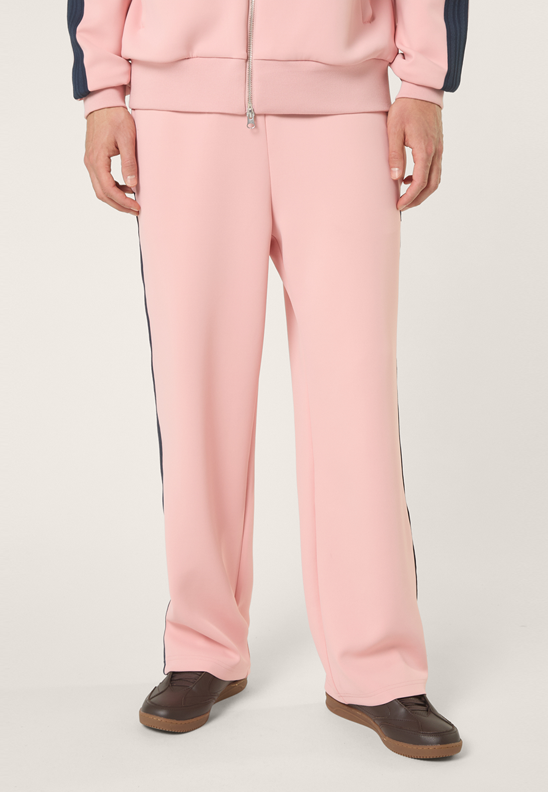Pantalon De Survêtement À Bandes Décontracté - Rose Tendre