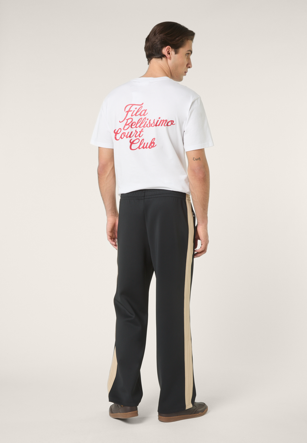 Pantalones deportivos casuales con franjas - Negro