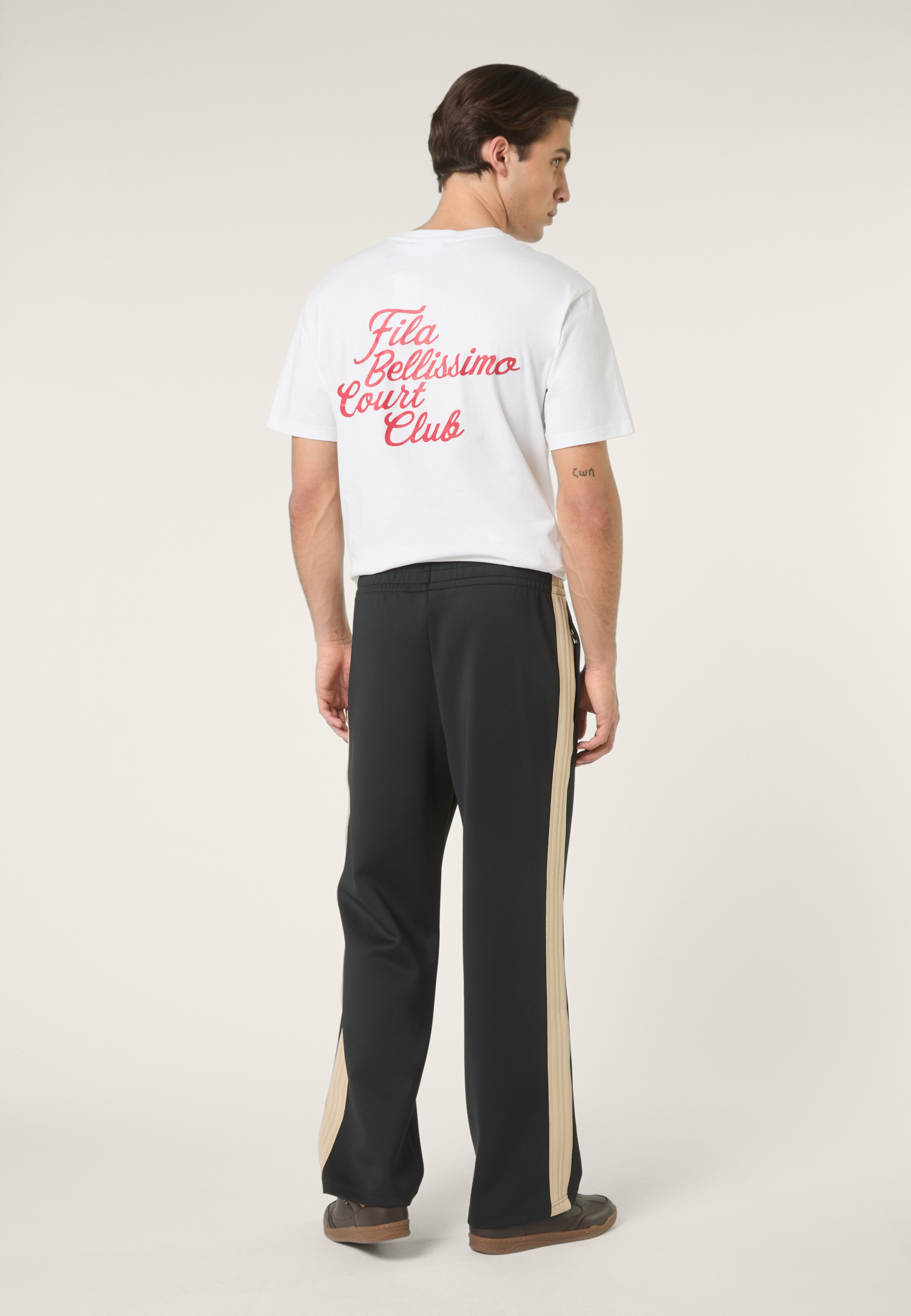 Pantalones deportivos casuales con franjas - Negro