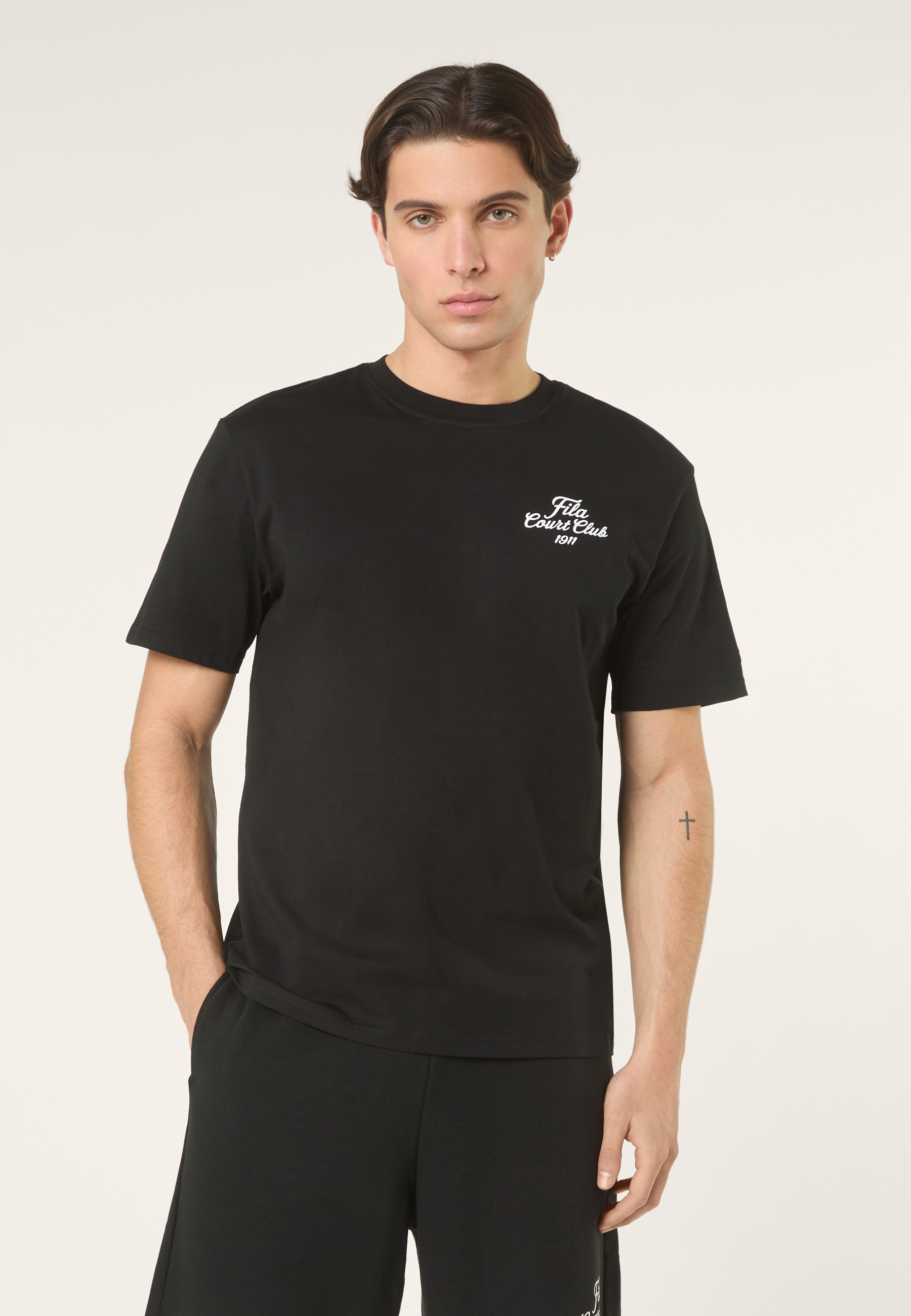 Camiseta con estampado informal - Negro