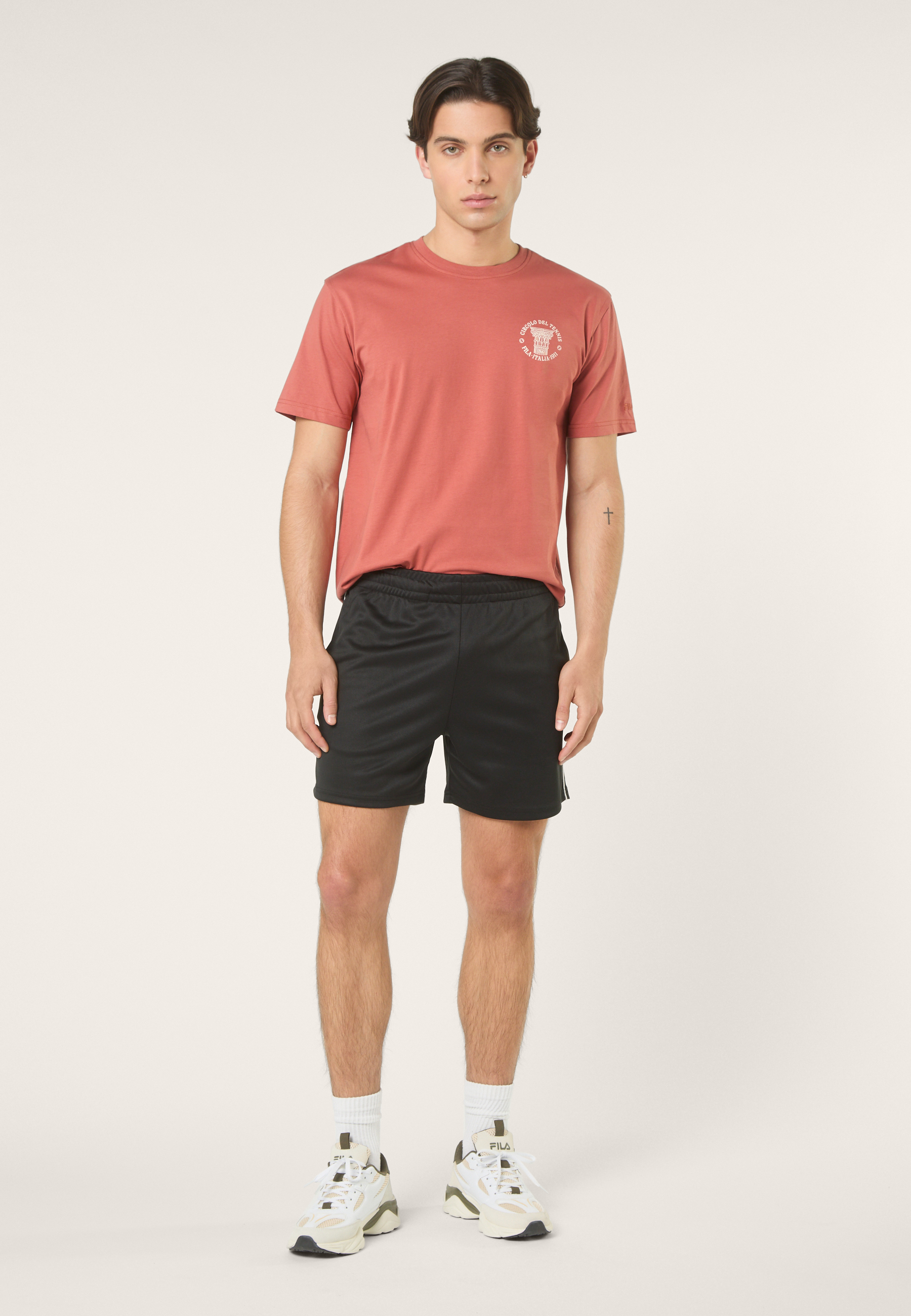 T-Shirt À Imprimé Décontracté - Rouge Étrusque
