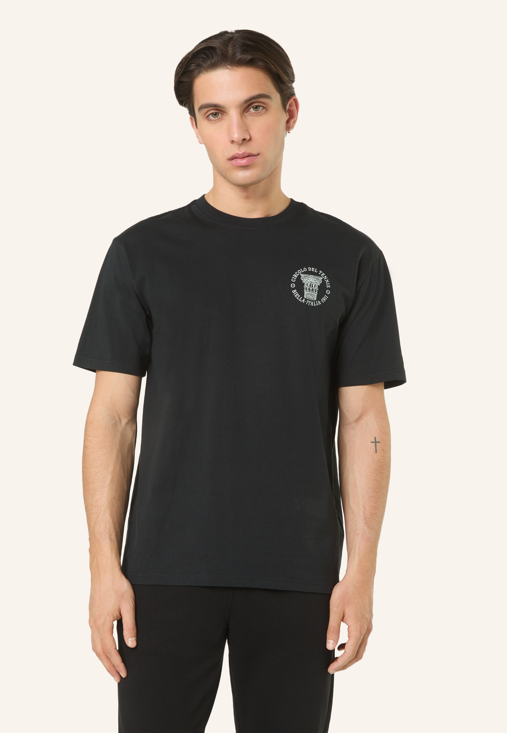 Camiseta con estampado informal - Negro