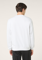 Sudadera clásica con cuello redondo y bandas - Blanco brillante