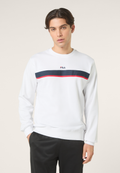Sudadera clásica con cuello redondo y bandas - Blanco brillante