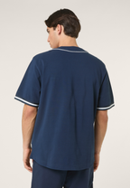 Camisa De Béisbol De Piqué Suelta - Iris Negro