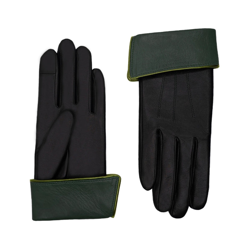 Gants Fanny Cuir Doublés Soie - British Tactile/Anis - Femme