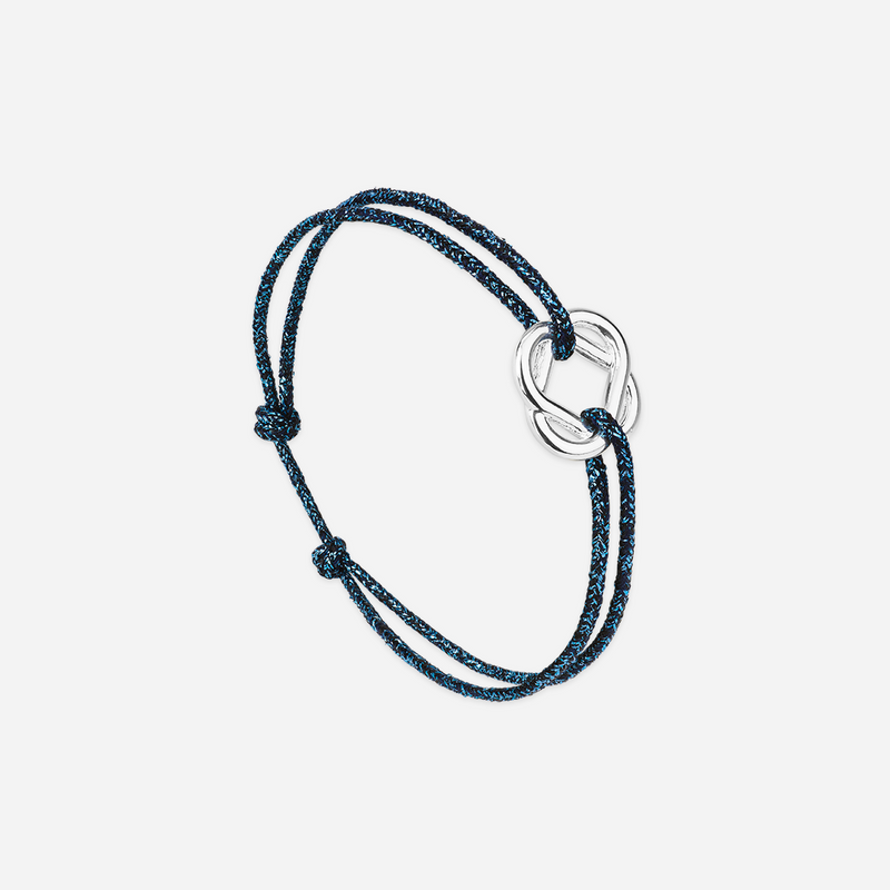 Bracelet Faveur - Bleu Marine Pailleté