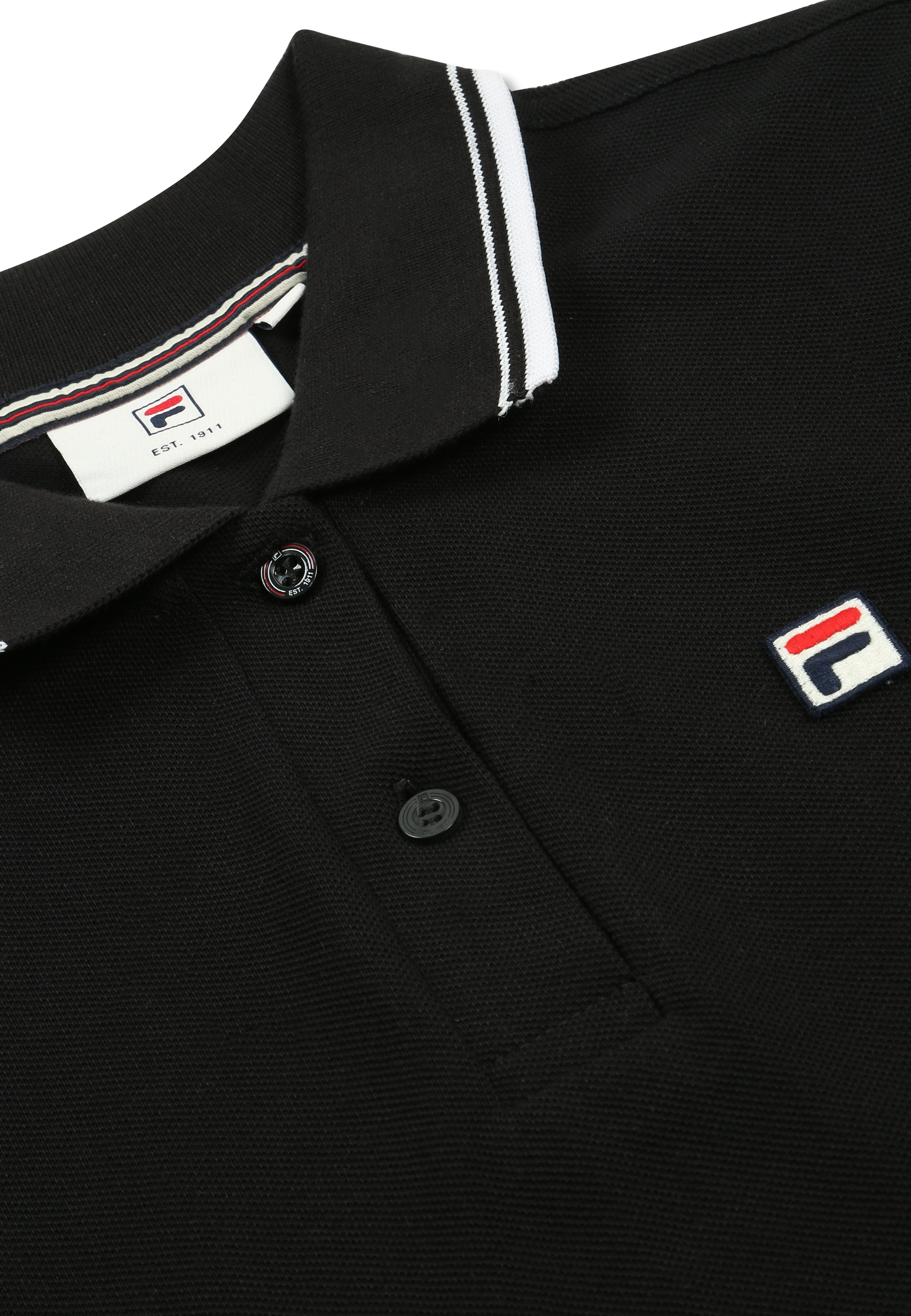 Polo con ribetes finos - Negro