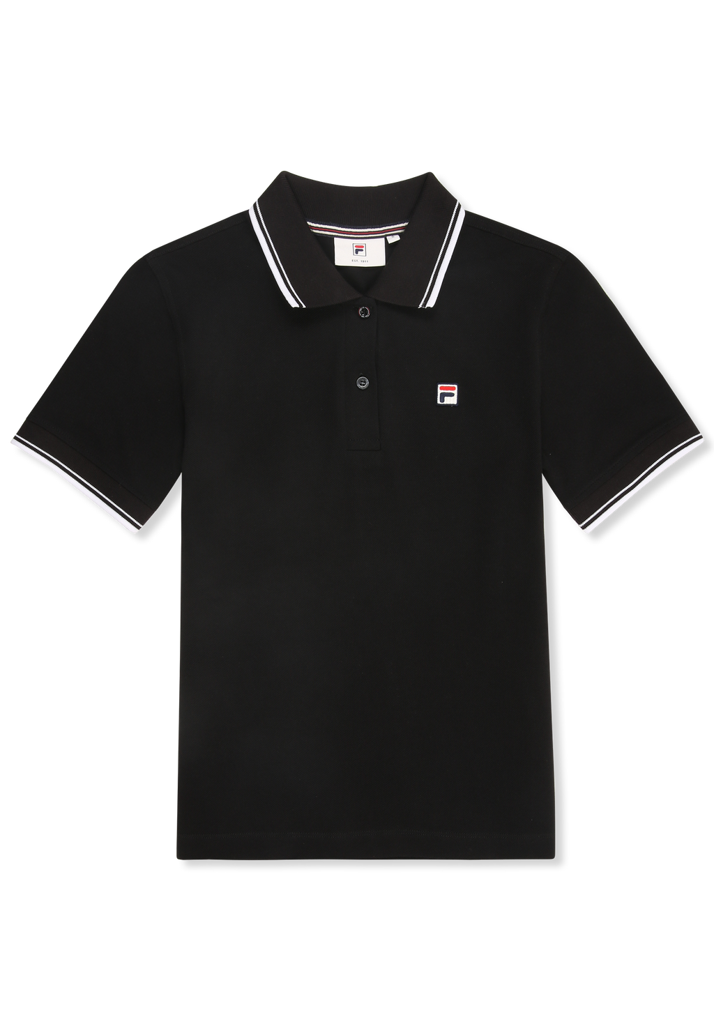 Polo con ribetes finos - Negro