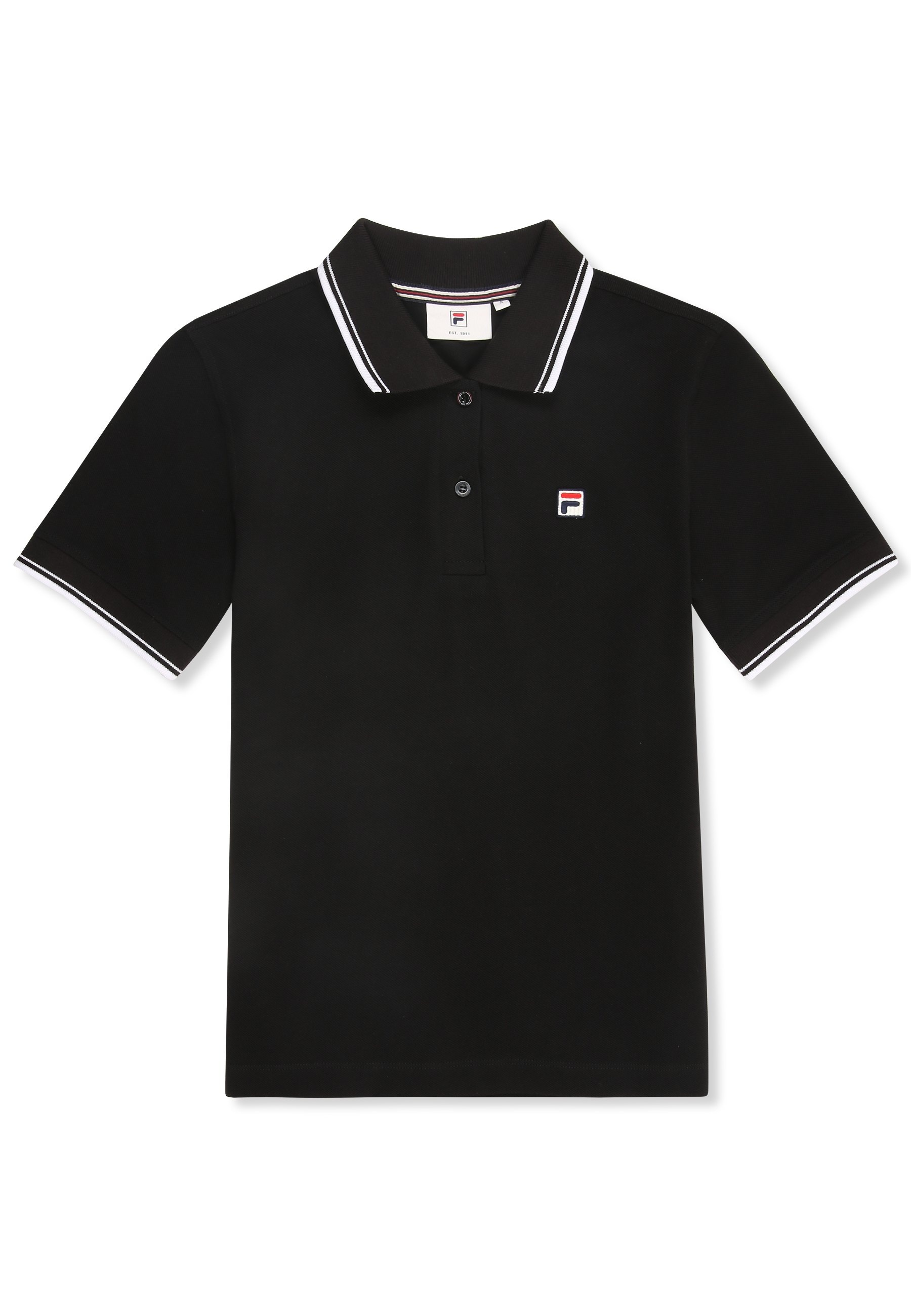 Polo con ribetes finos - Negro