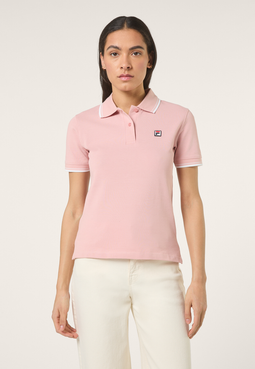 Polo con ribetes delgados - Rosa suave