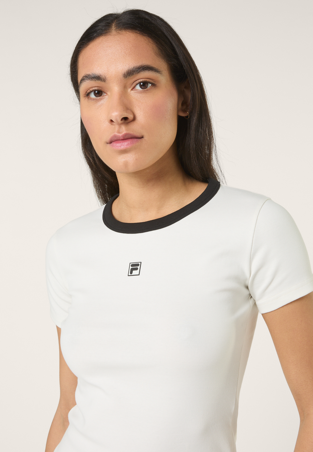 T-Shirt Côtelé À Logo Slim - Aigrette