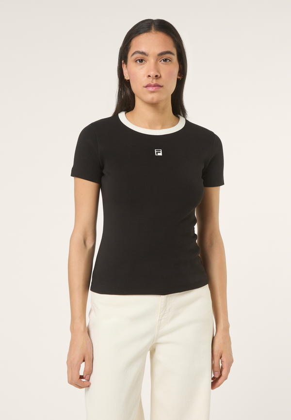 Slim Logo Ribbed T-Shirt - Black