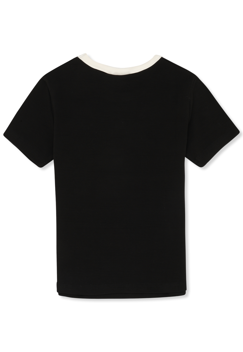 Camiseta ajustada de canalé con logo - Negro