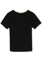 Camiseta ajustada de canalé con logo - Negro