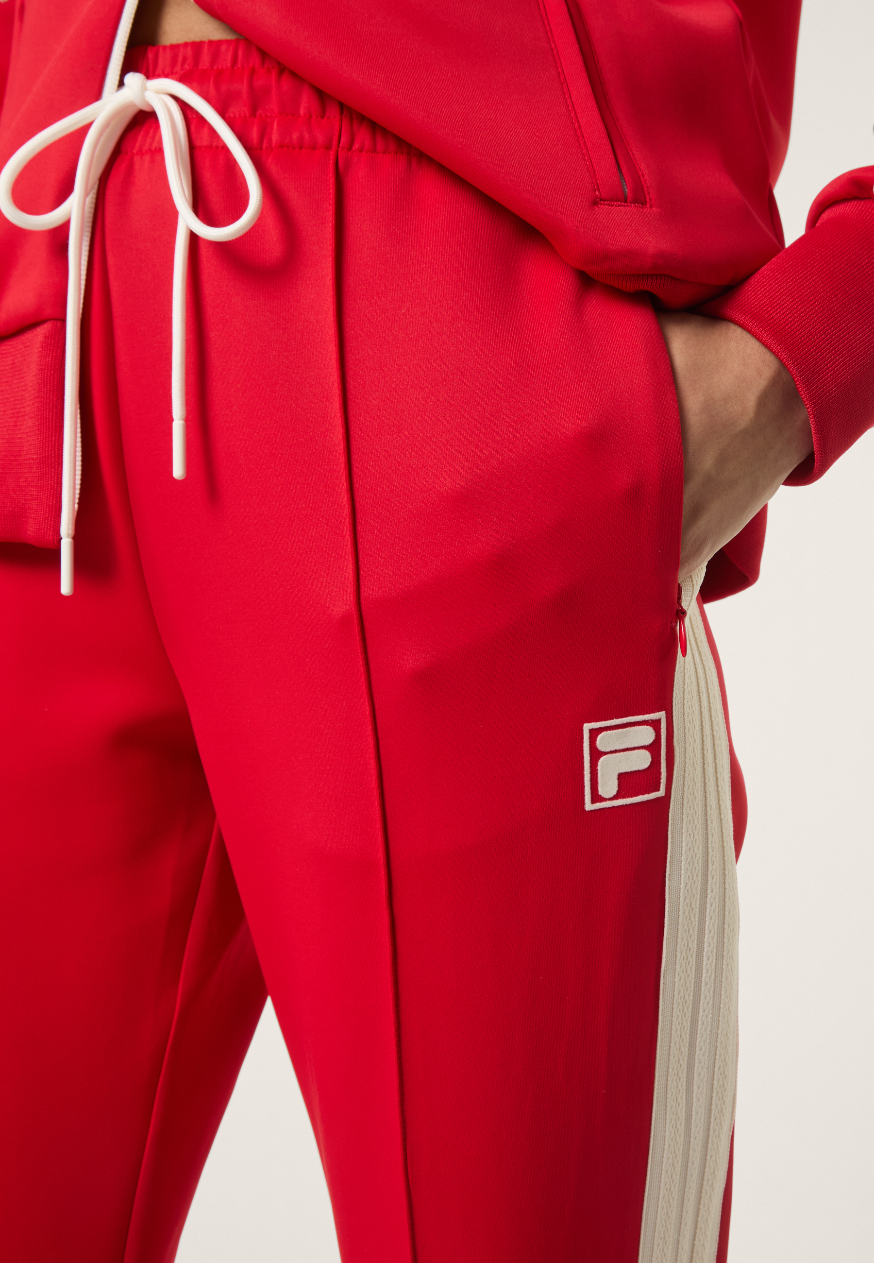 Pantalon De Survêtement À Bandes Extra-Long - Rouge Vif