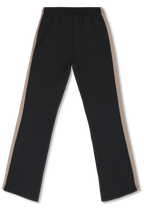 Pantalones deportivos extralargos con franjas - Negro